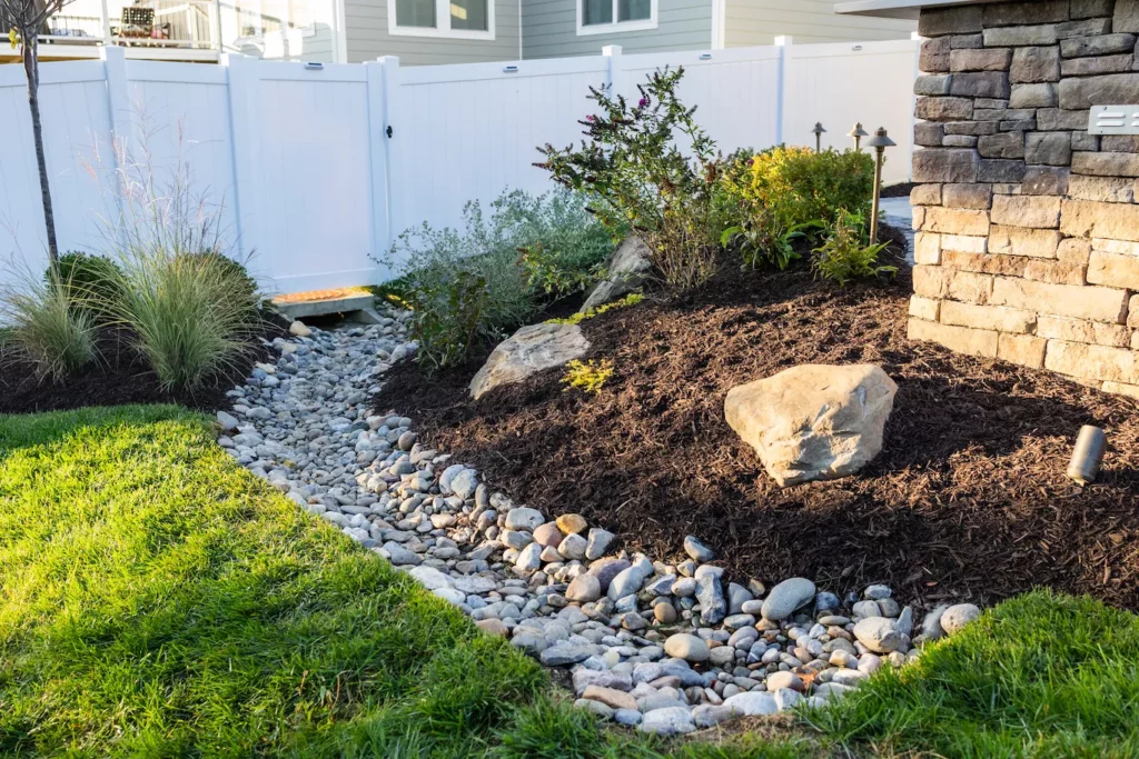 stone wall and stone garden